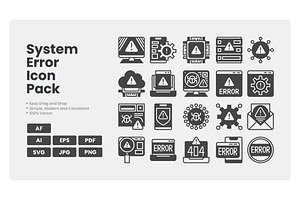 System Error Icon Pack, a Solid Icon by erifqizeicon