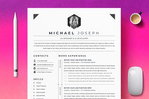 Simple CV-Resume Word Template UI/UX