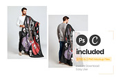 Sherpa Blanket Mockup (x2 PSD), an Apparel Mockup by Mockups Studio (Thumbnail 5 of 8)