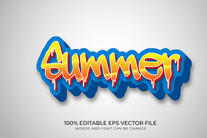 Summer 3D Editable Text Effect