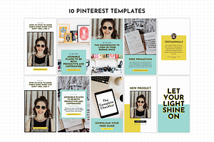 Yellow Pinterest Templates For Canva