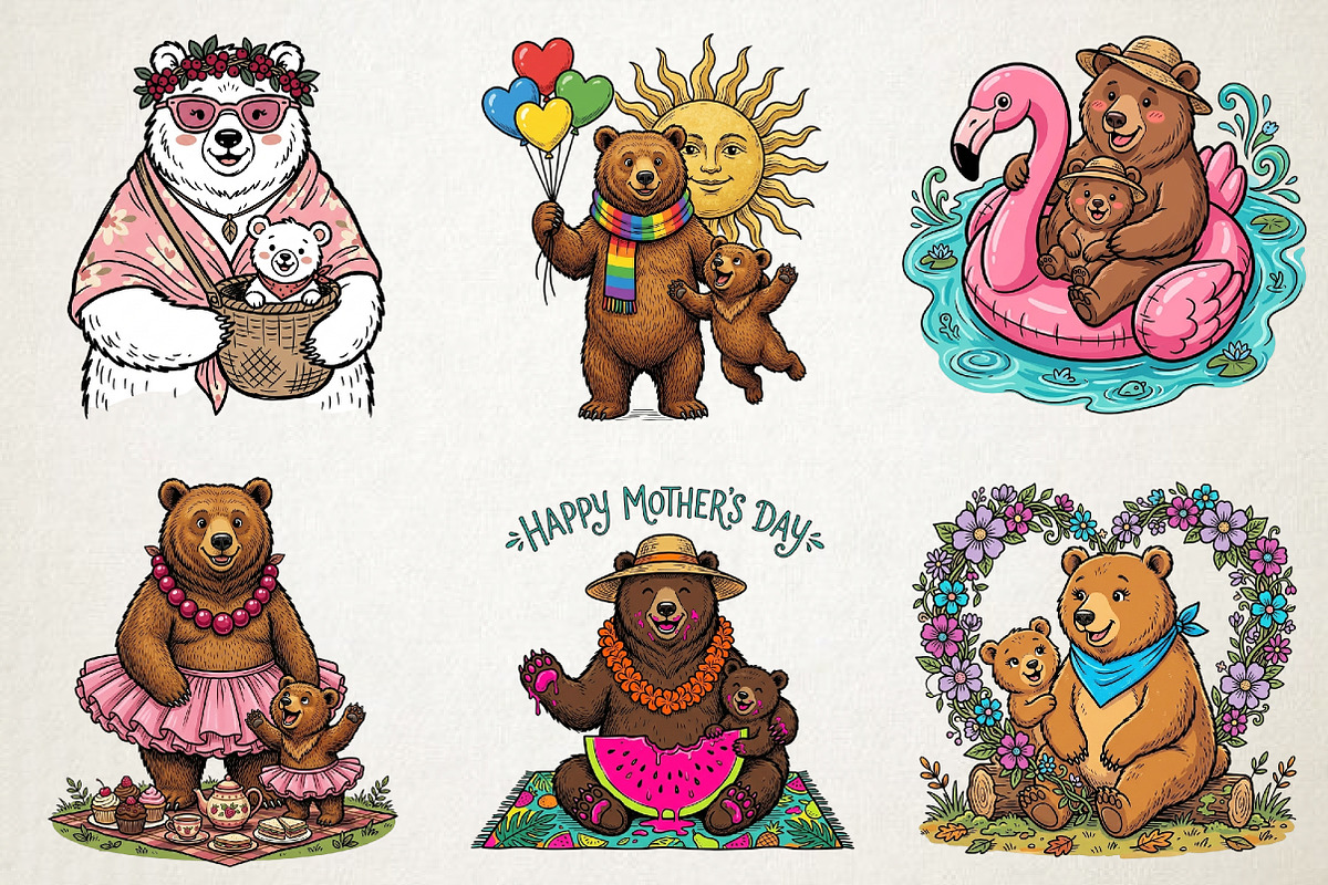 Mama Bear & Baby Bear Mother's Day, an Illustration by RobertsArt (Photo 2 of 5)