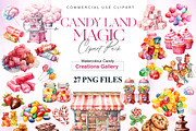 Watercolor Candy Clipart, Sweets, a Food Illustration by BrushstrokeArtGB (Thumbnail 1 of 9)