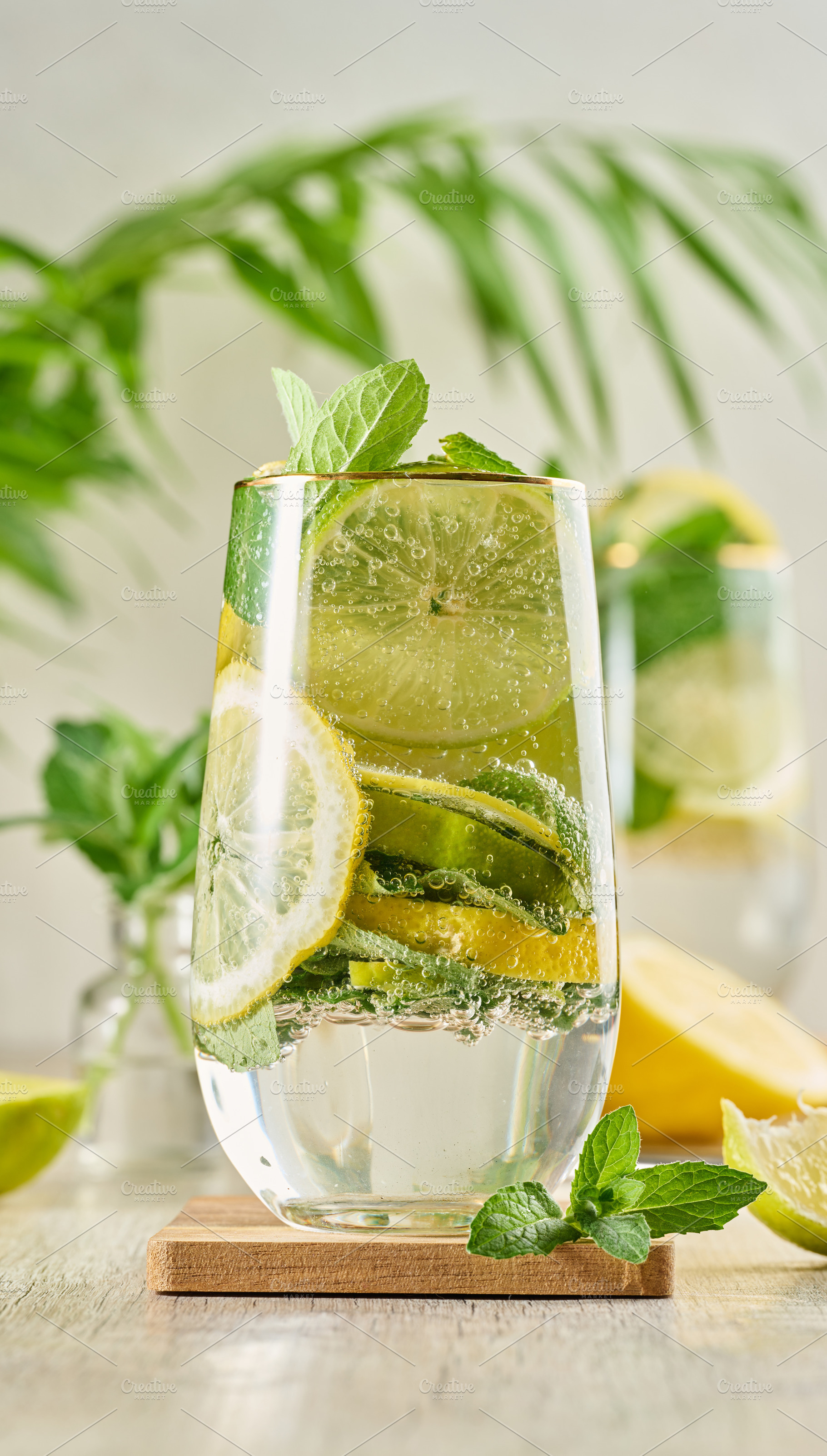 Refreshment in a glass. A close-up shot of a refreshing summer d, a Food & Drink Photo by ndanko