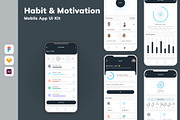 Habit & Motivation Mobile App UI Kit, an UI Kit Template by uicube (Thumbnail 3 of 3)