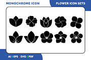 Black Flower Icons – Minimal Floral, a Solid Icon by Fontmine Studio (Thumbnail 1 of 3)