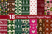 Christmas Knitted Digital Paper, a Texture Illustration by Dream Creation (Thumbnail 1 of 4)