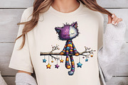 Whimsical Christmas Cat Clipart, an Illustration by DreamCafeArt (Thumbnail 5 of 6)