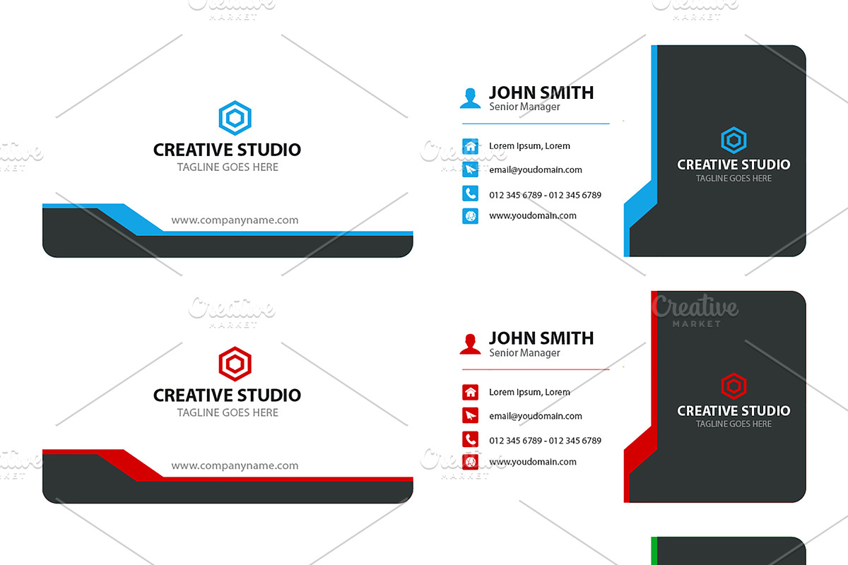 Simple decent business card 3 Colors, a Business Card Template by Bilawal Samoon (Photo 1 of 4)