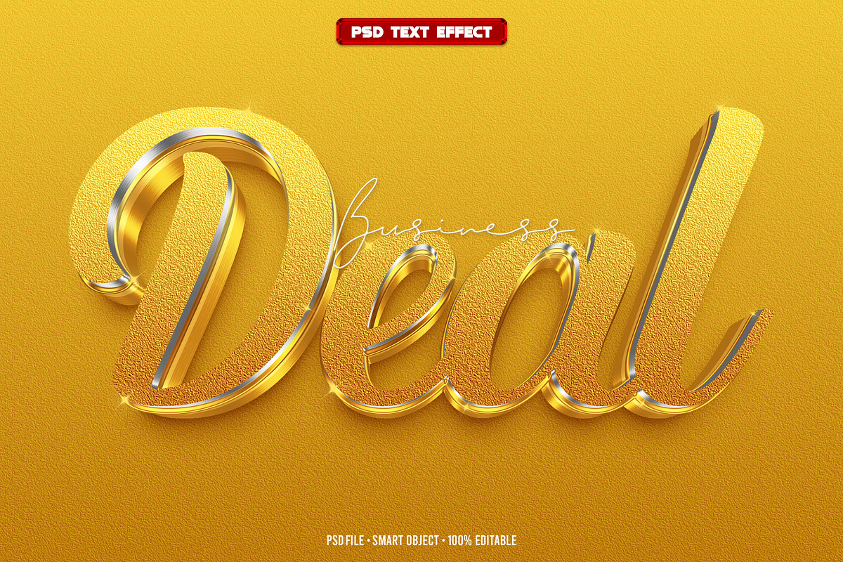 Deal 3D editable text effect, a Layer Style Add-On by Hello Muh