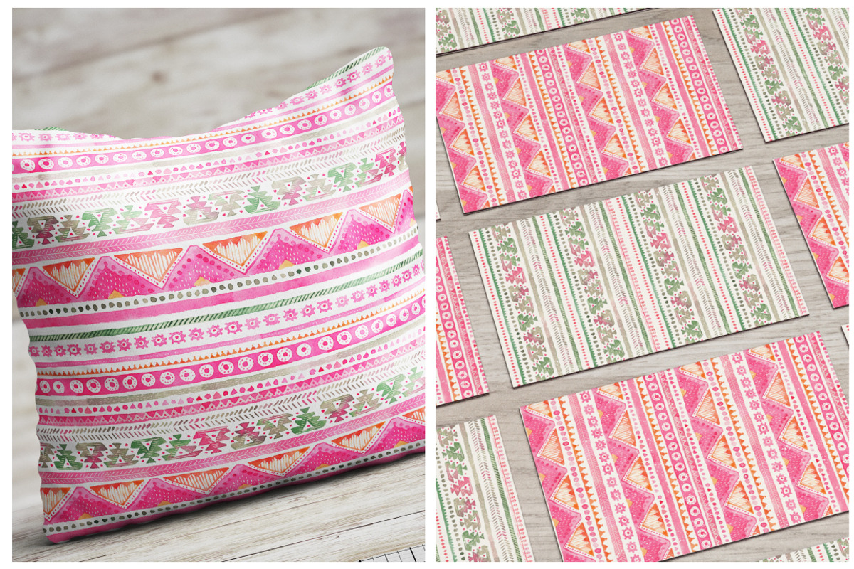 Tribal Watercolor Seamless Patterns, a Pattern Graphic by Lumitar (Photo 5 of 5)