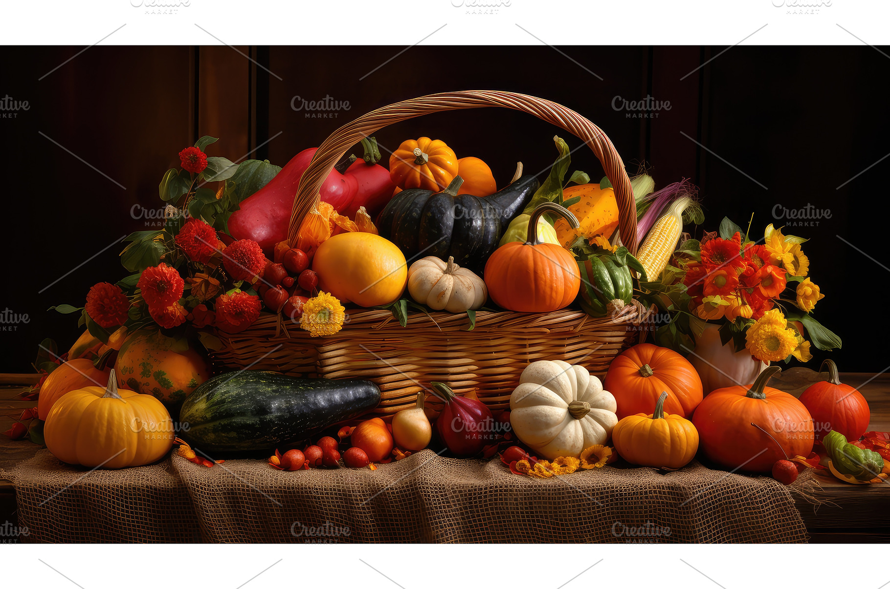 organic farm basket ai generated, a Food & Drink Photo by pikepicture