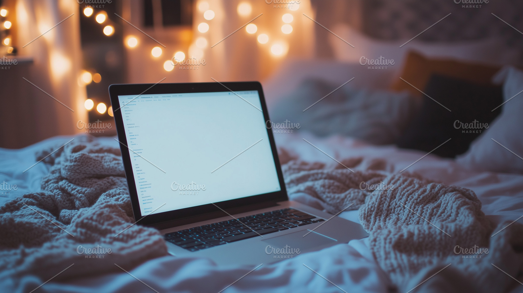 Blank open laptop mockup on a cozy, a Technology Photo by MistyDay