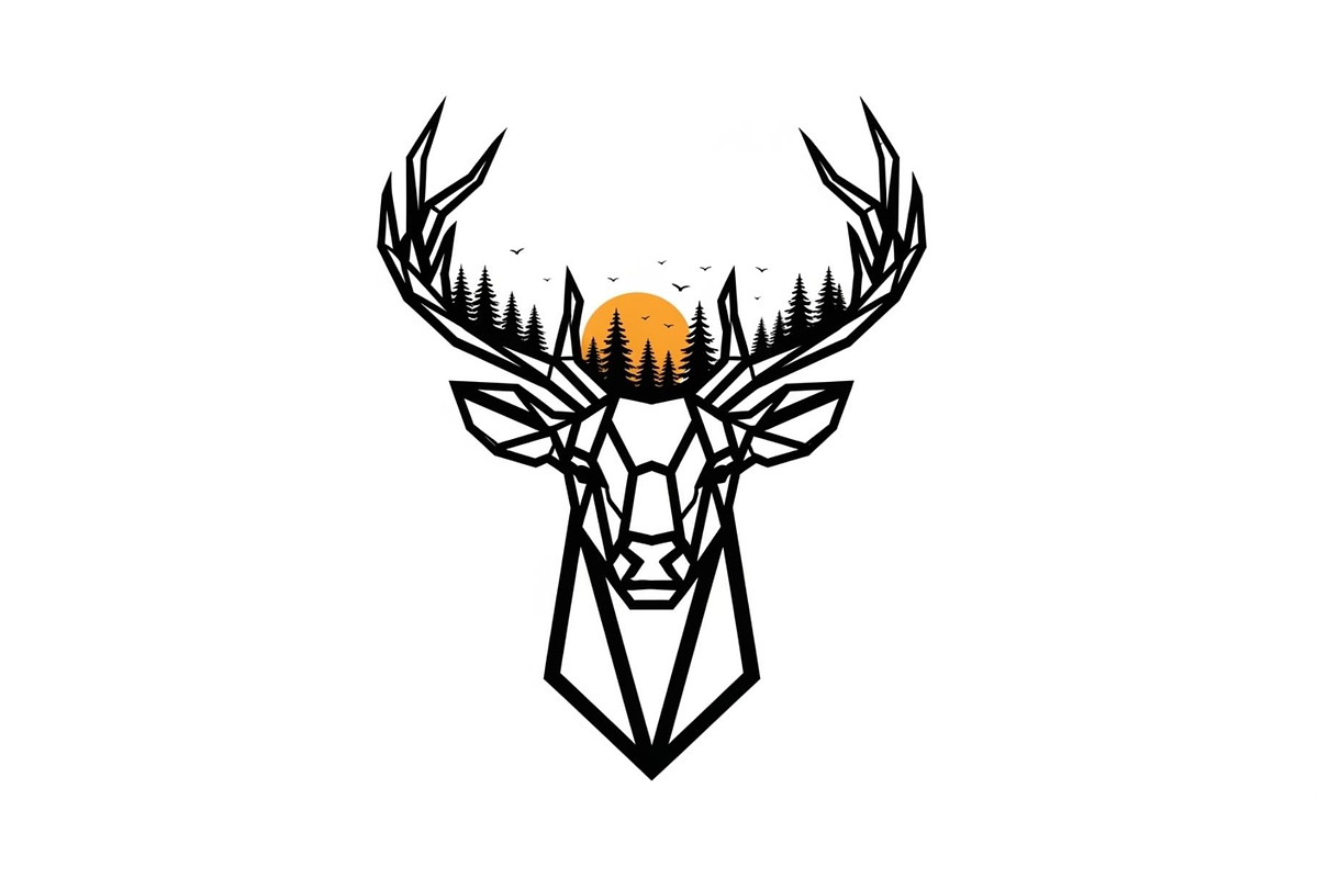 Artistic Geometric Deer Head Bundle, an Illustration by yasushie (Photo 16 of 31)