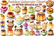 Pudding Watercolor Clipart, an Illustration by Sublimation Artist (Thumbnail 1 of 6)