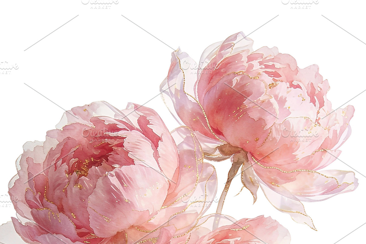 Pink Peony Watercolor 8 PNG Clipart, an Object Graphic by LoveDesignShop (Photo 4 of 4)