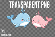 Cute Whale Clipart, an Animal Illustration by Forhadx5 (Thumbnail 2 of 7)