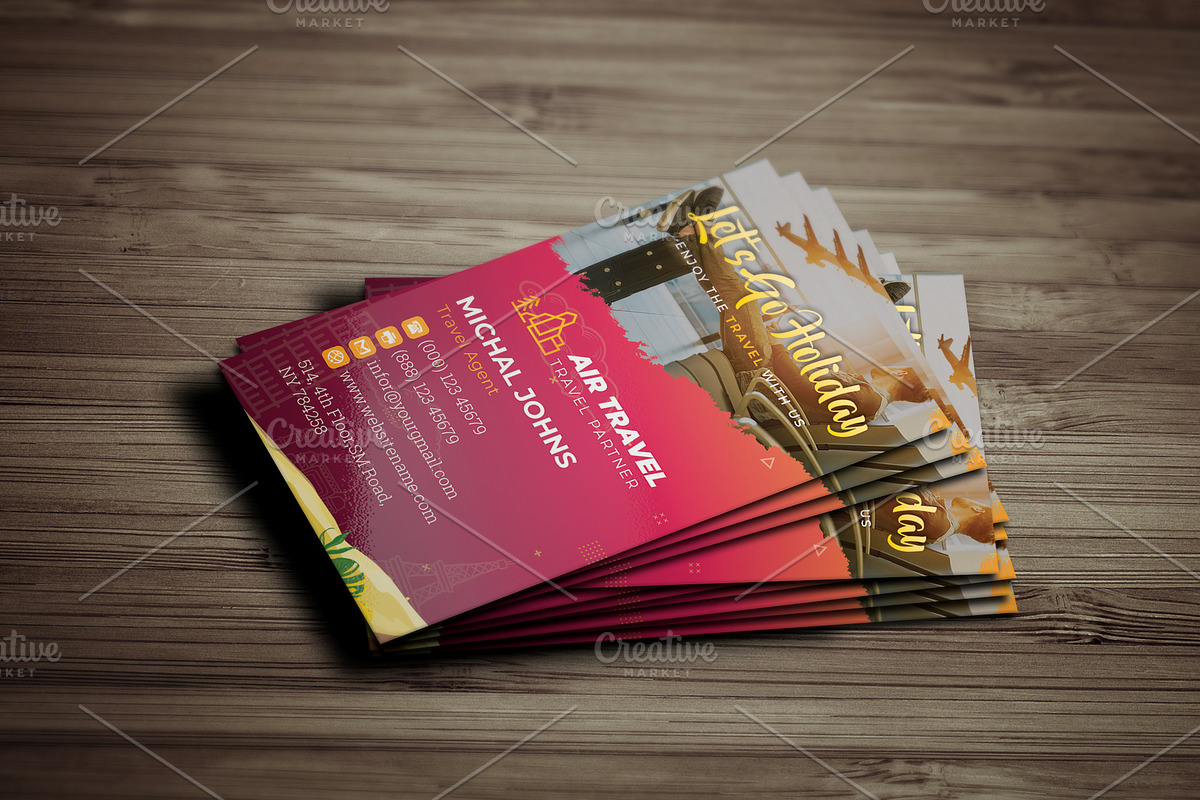 Travel Agency Business Card, a Business Card Template by DesignsLab (Photo 2 of 5)
