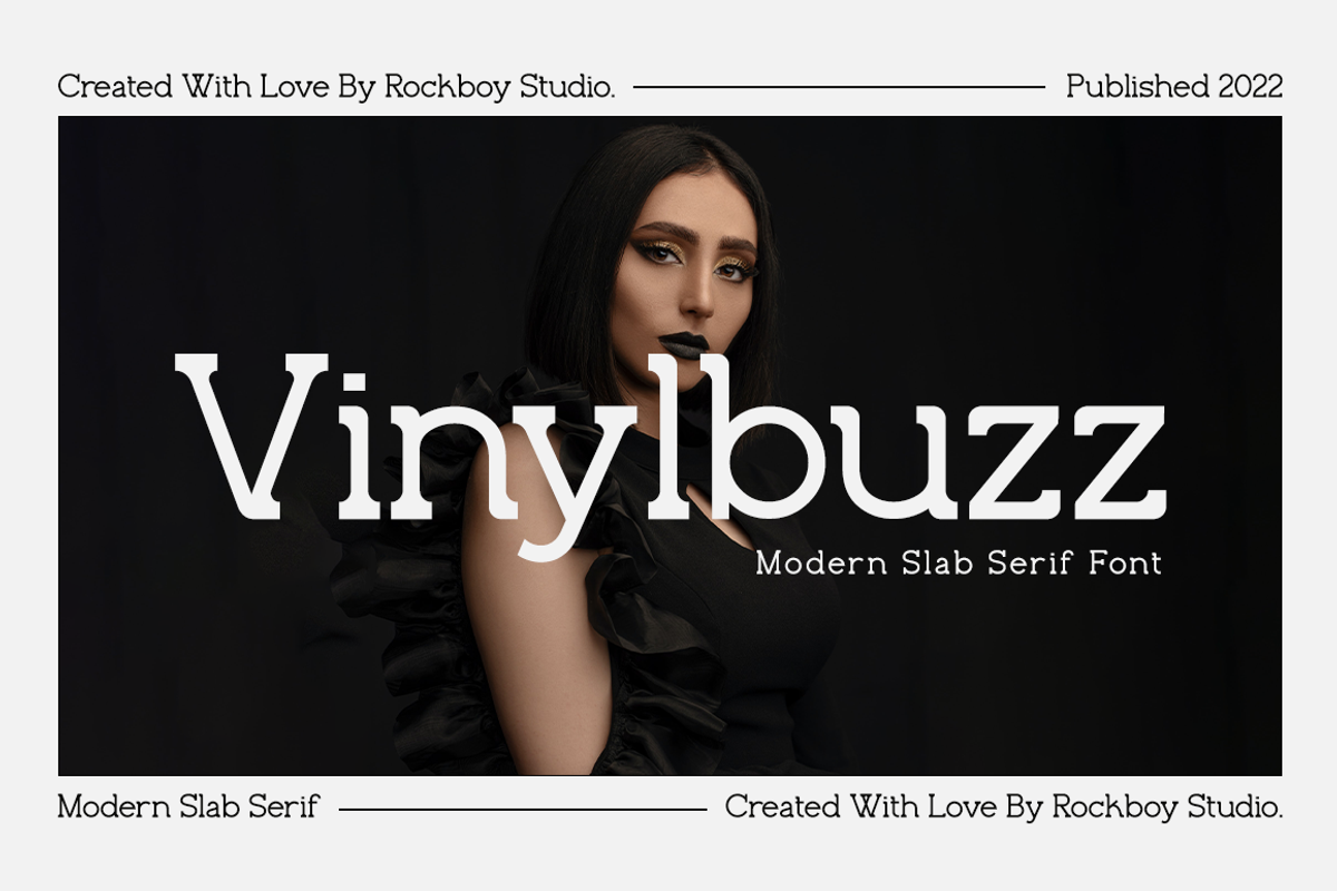 Vinylbuzz - Slab Serif Font, a Serif Font by RockboyStd (Photo 1 of 12)
