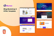 Blog Bootstrap HTML Template - Bunzo, a Bootstrap Template by HasThemes (Thumbnail 1 of 6)