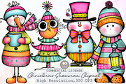 Whimsical Christmas Snowman Clipart, an Illustration by Sublimation Artist (Thumbnail 1 of 6)