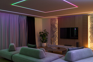 Modern living room with prominent RG, an Architecture Photo by Pozitivo