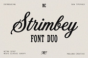 Strimbey Retro Serif Script Font Duo, a Script Font by Maulana Creative (Thumbnail 1 of 7)