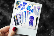 Jellyfish in the Galaxy Abstract set, a Texture Illustration by white angel arts (Thumbnail 15 of 16)