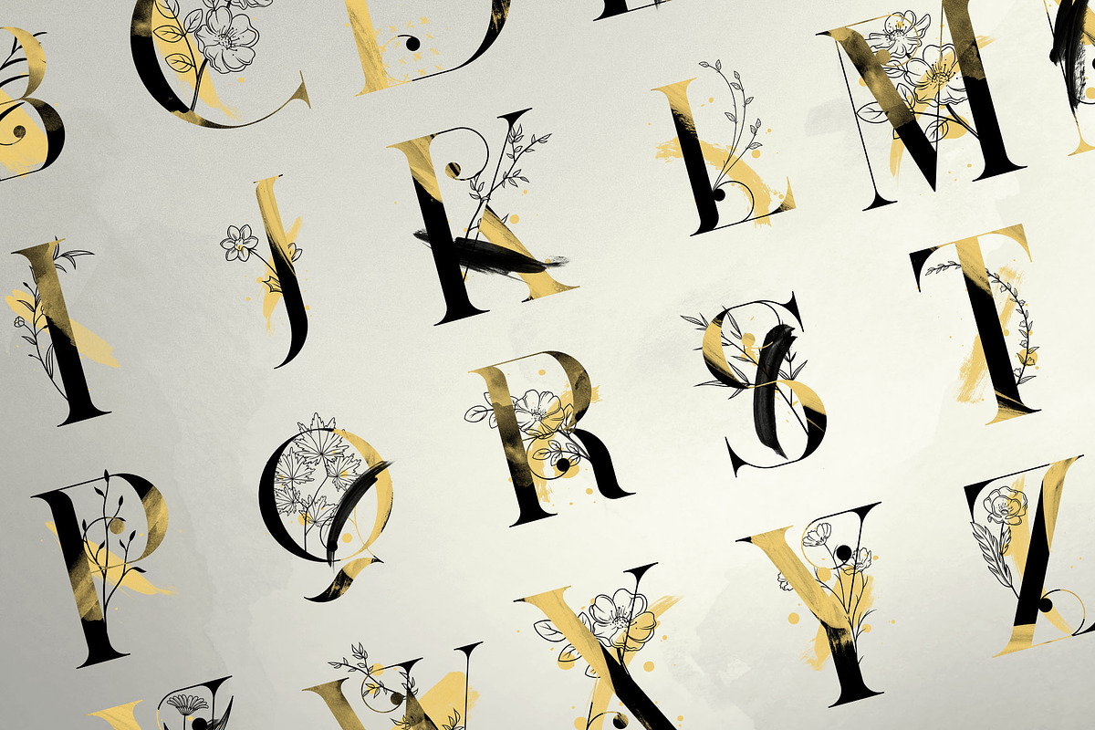 SALE! Black Gold serif typeface preview 8