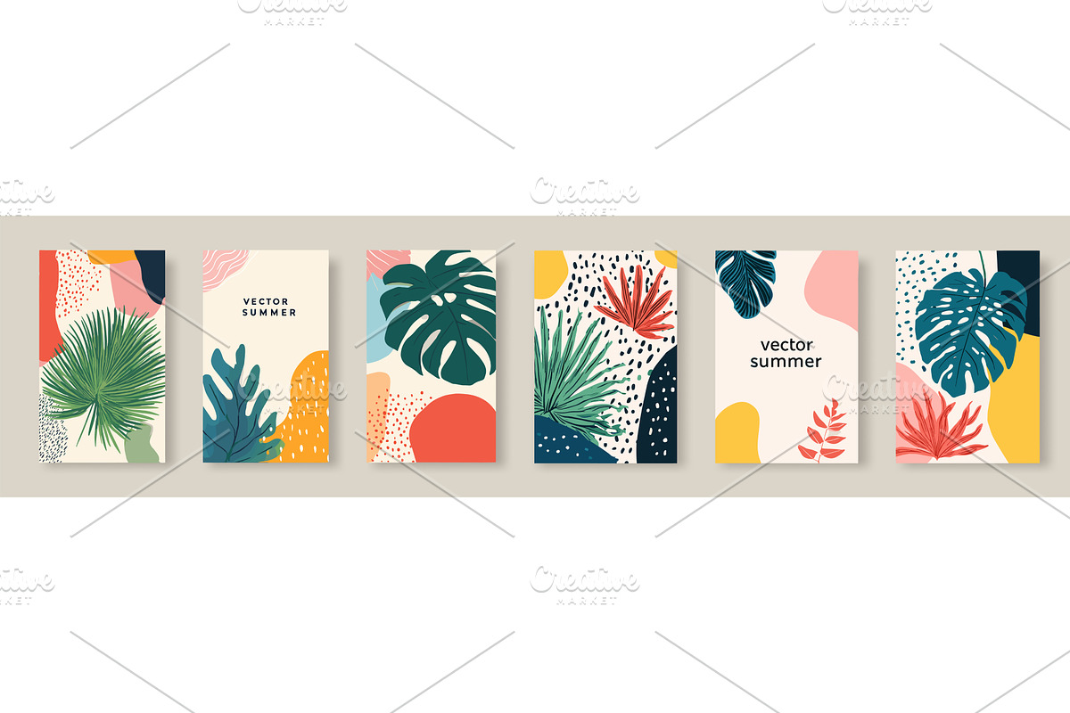 Abstract summer posters. Tropical, an Illustration by Stock-Smart-Start