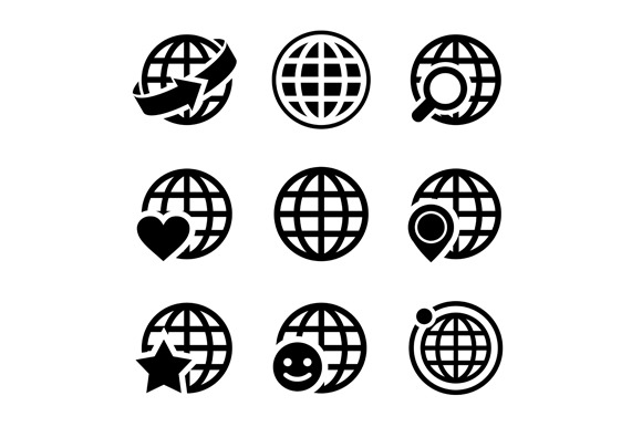 Globe Earth Vector Icons Set
