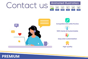 Contact us animated illustration