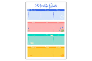 Monthly Goals Grid Creative Planner