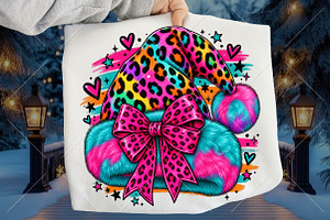 Santa Hat Bow PNG, Pink Christmas, a Seasonal Illustration by Canvas Craft