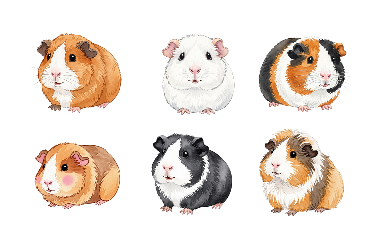Watercolor Guinea Pigs Clipart, an Animal Illustration by BerryPieArt (Photo 4 of 4)