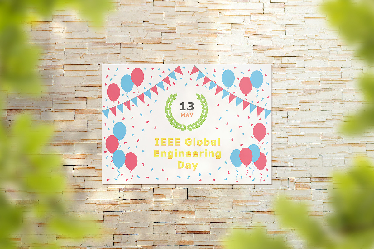 IEEE Global Engineering Day - May 13, a Card Template by Textures & Backgrounds (Photo 5 of 7)