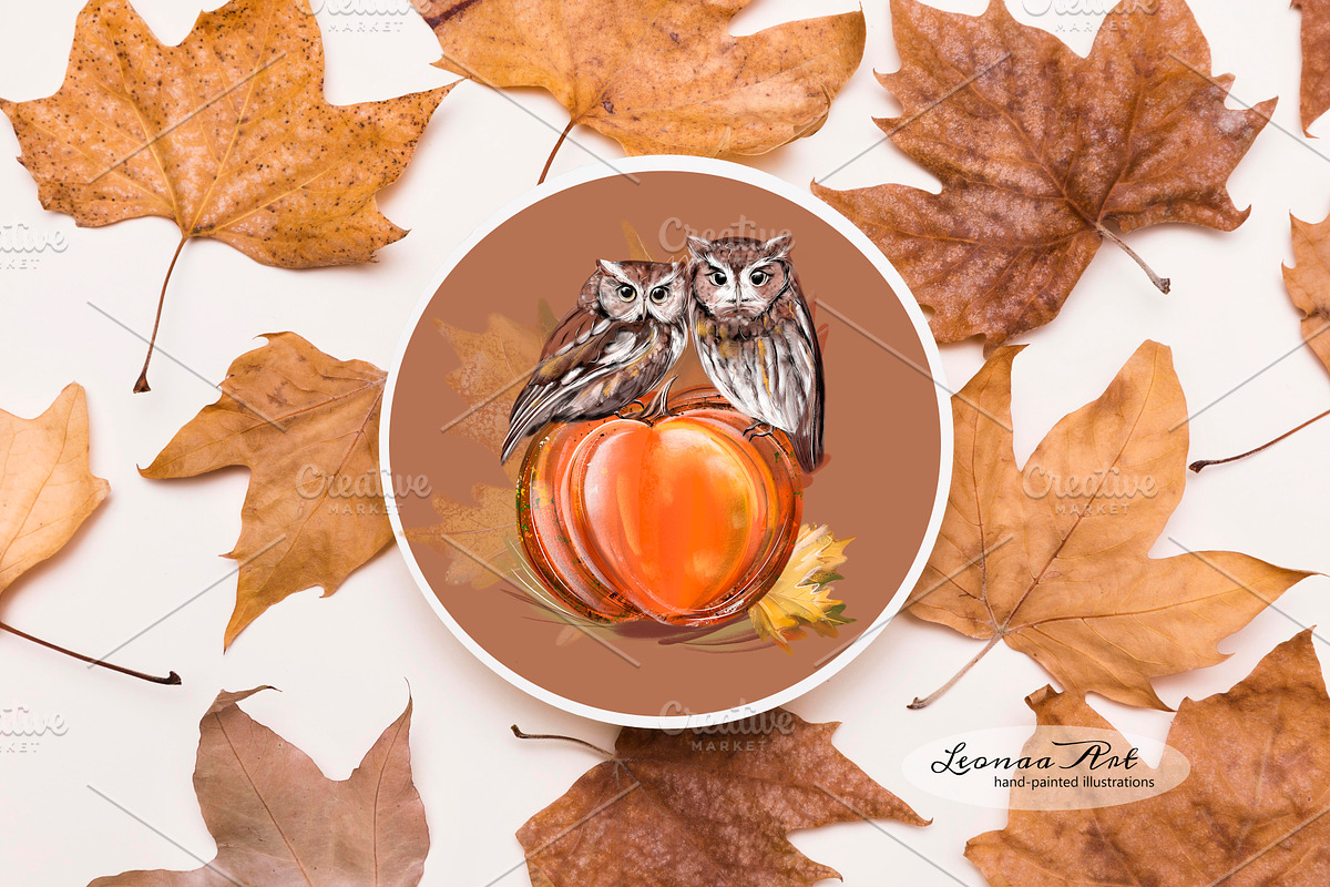 Hello Autumn Clipart Set, a Seasonal Illustration by Leonaa art (Photo 9 of 9)