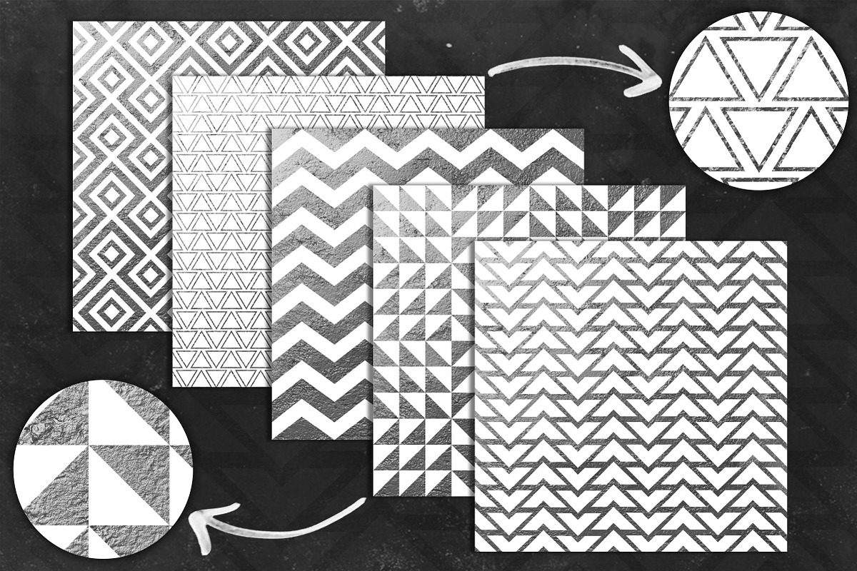 Geometric Wht and Silver Pack preview 3