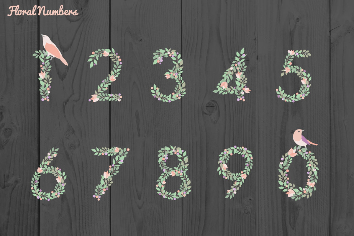 Floral alphabet and elements preview 4