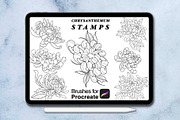 100 procreate chrysanthemum stamps, a Brush Add-On by Arts For Peace (Thumbnail 3 of 9)