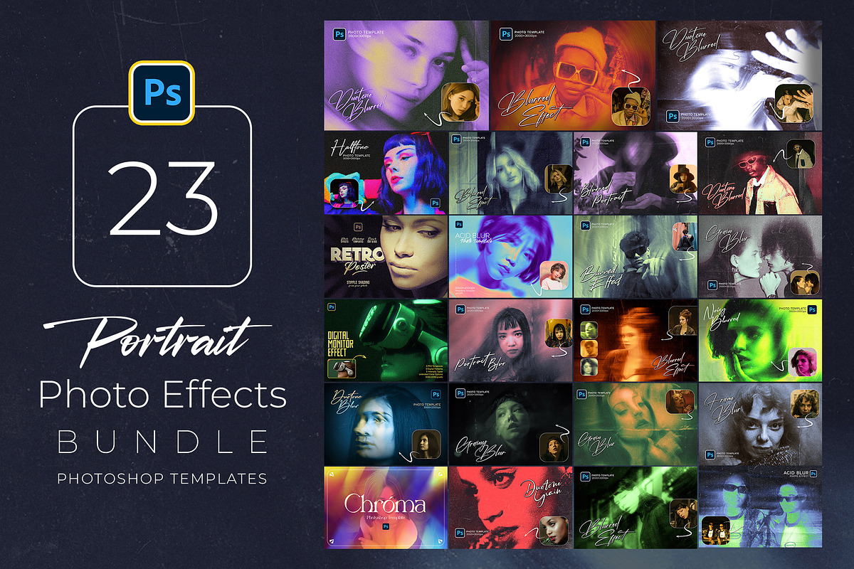 Portrait Photo Effects Bundle, a Design Template by Andrew Skoch Design