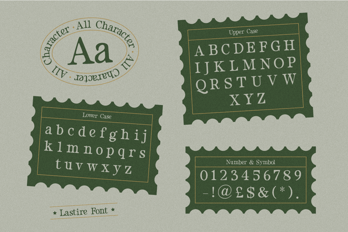 Lastire - Classic Serif Font, a Serif Font by Pandeka Studio (Photo 9 of 9)