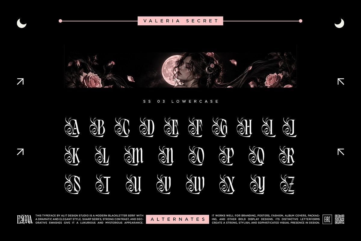 Valeria Secret Typeface, a Blackletter Font by alit design (Photo 4 of 17)