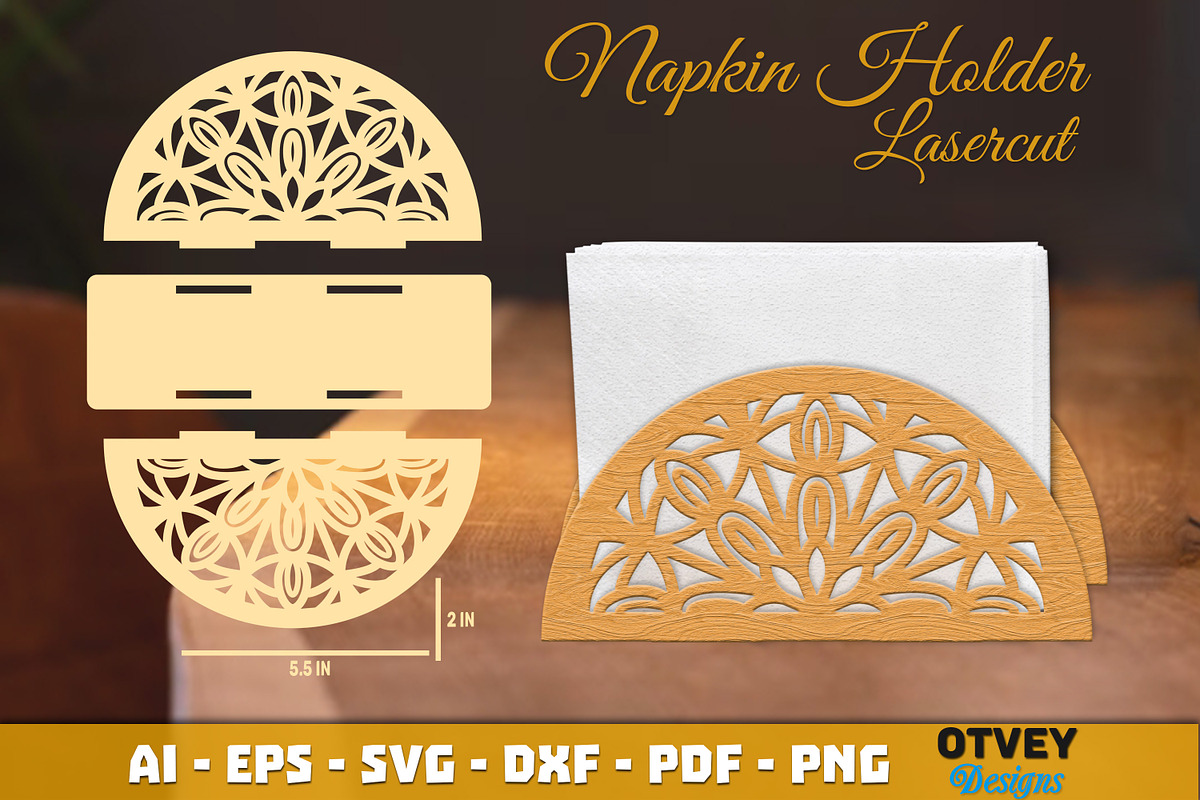Mandala Napkin Holder Lasercut BUNDL, a Graphic by OTVEY DESIGN (Photo 13 of 13)