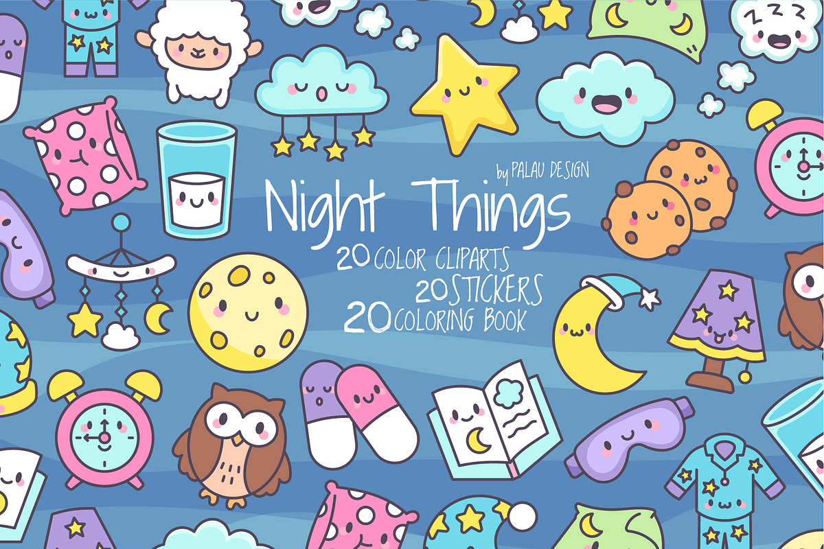 Night Thing Clipart Set, a Decorative Illustration by Palau (Photo 1 of 12)