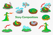 Dragon & Friends Watercolor Clipart, an Illustration by Nastya Che (Thumbnail 4 of 10)