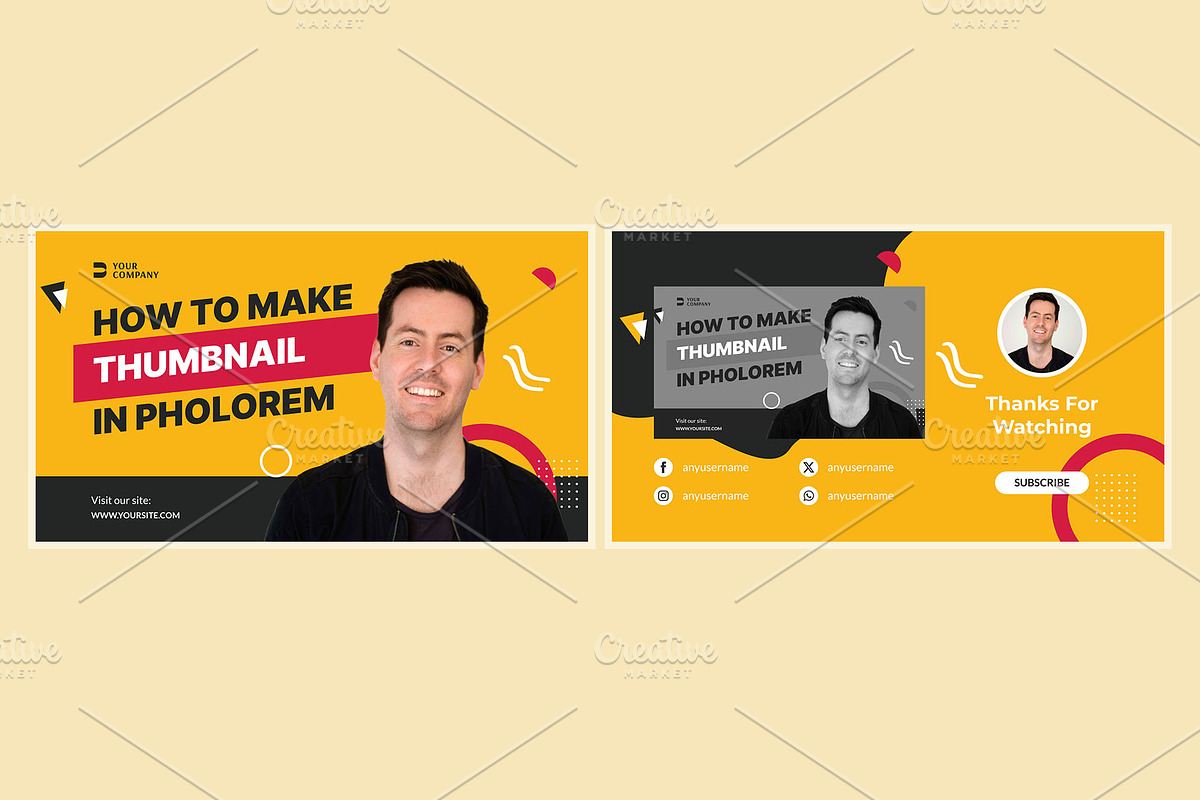Youtube Thumbnail Template, a Social Media Template by hekenostudio (Photo 2 of 4)