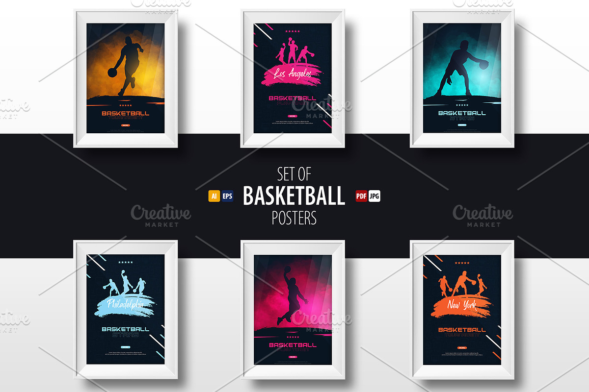 Set of 6 Basketball Posters, a Flyer Template by Leo Edition (Photo 1 of 5)
