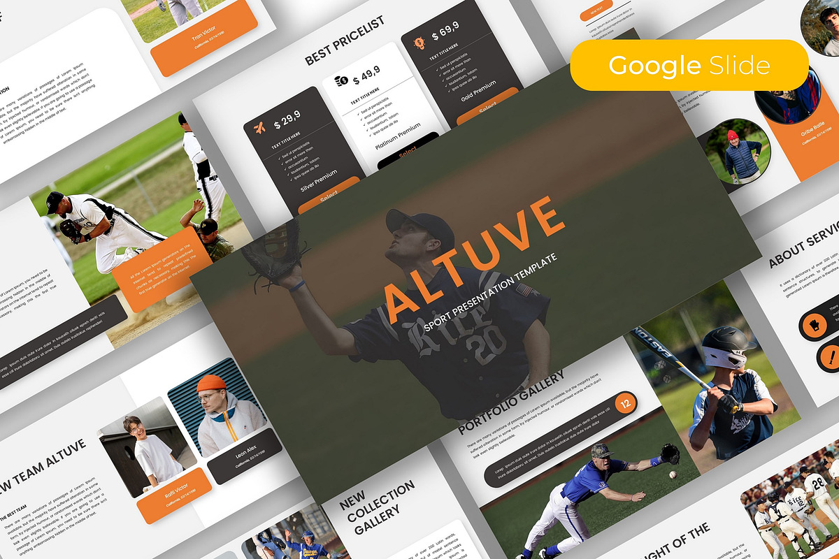 Altuve–Sports Google Slide Template, a Presentation Template by kreatifreya (Photo 1 of 5)