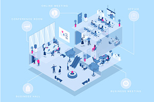 Business Meeting Isometric Concept, a Person Illustration by alexdndz